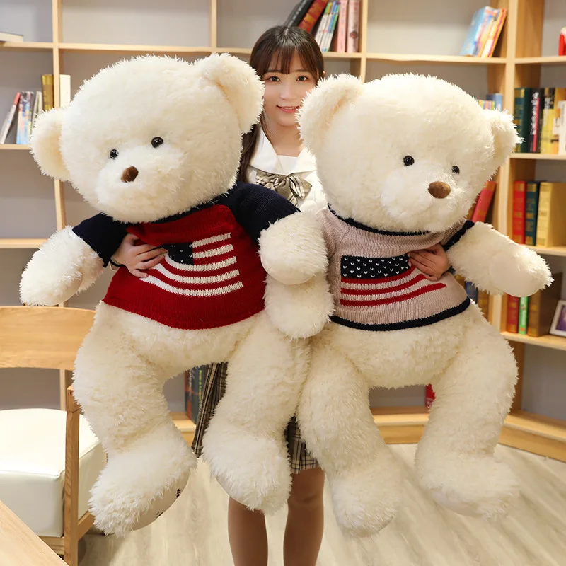1 шт. 100 см милый медвежонок большой свитер мишка плюшевая игрушка кукла для