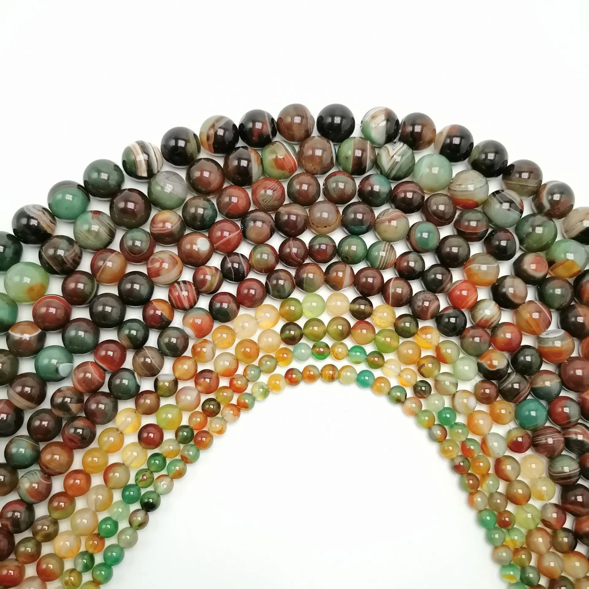 Wholesale Mix Color Peacock Agat Natural Stone Beads For Jewelry Making DIY Bracelet Necklace 6/8/10/12 mm Strand 15'