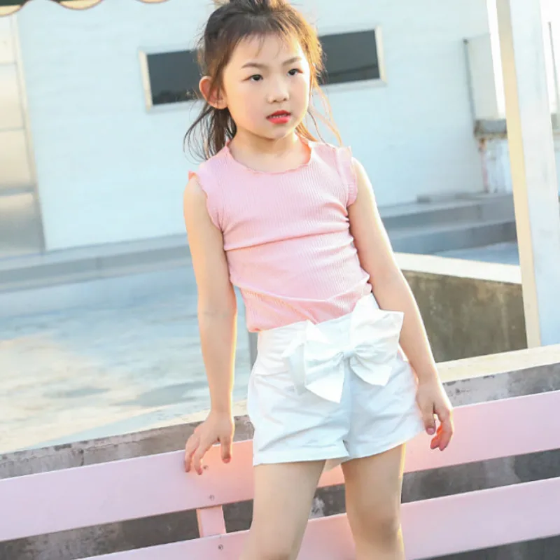 

2020 New Summer Girl Shorts Kids Skirts Shorts Ruffles Bowknot Children Shorts Fashion Girls Clothing ruffle pants