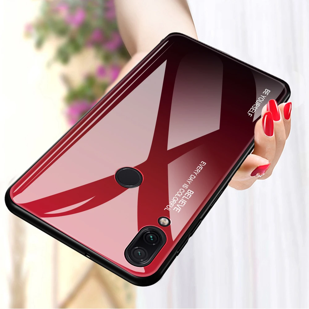 Градиентный чехол из закаленного стекла для Xiaomi Redmi 8A Note 8 Pro 6 7 7A 6A чехол|Бамперы| |