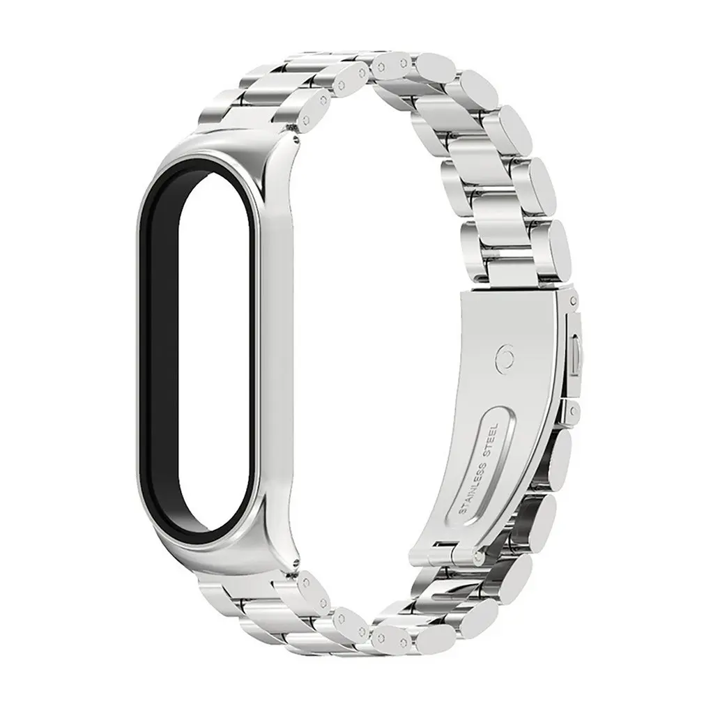 

for Xiaomi Mi Band 5 Strap Compatible MiBand 6 4 3 Strap NFC Bracelet Metal Stainless Steel Global Version Wristbands Correa