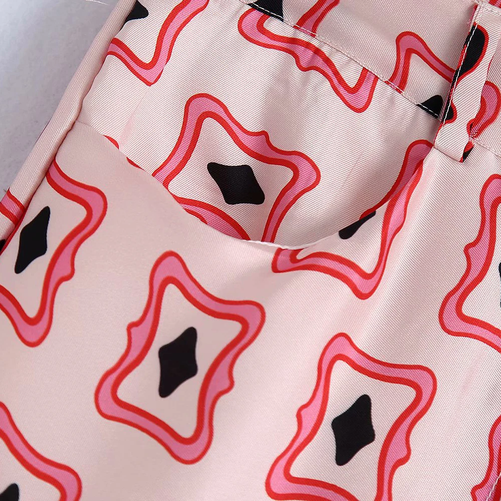 

European and American style 2021 summer fashion trend new women's fashion versatile high waist printed flared pants