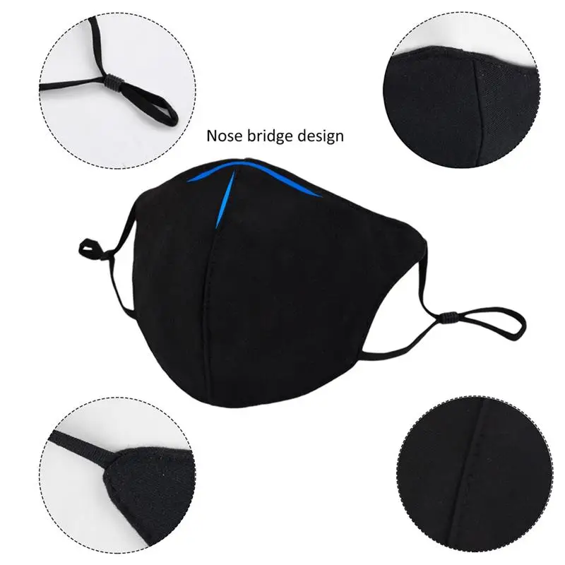 

5PCS Washable Cooling Silk Mouth Mask Reusable Adjustable Anti Dust Face Mask Breathable Face Mouth Mask for Outdoor