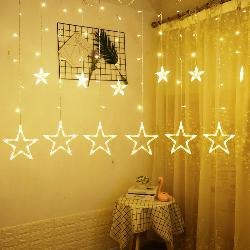 

10pcs Beautiful Stars LED Strip Light Starry Sky Lamp Curtain Waterfall Lights Christmas New Year Wedding Party Cool Decoration