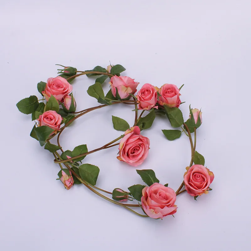 15 Flower Heads Rose String Artificial Vines Wedding Decor Simulation Fake Rattan Garden Wreath | Дом и сад