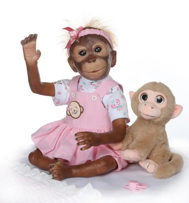 Новинка 21 дюймов 52 см 100% ручной работы boneca reborn Monkey очень мягкие силиконовые