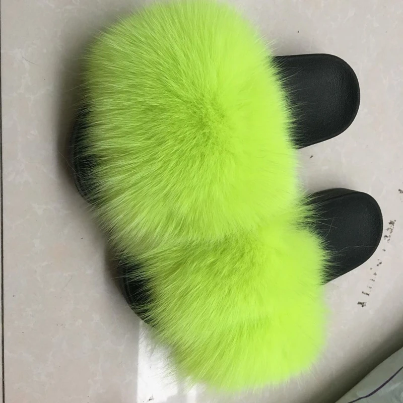 Шлепанцы из натурального меха енота сланцы летние сандалии Повседневная модная