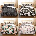 Домашний текстиль Роскошные 3D с геометрическим принтом 23 шт. удобные постельного белья с пододеяльником и наволочками с узором из комплекты Queen и King EUUSAU Размеры