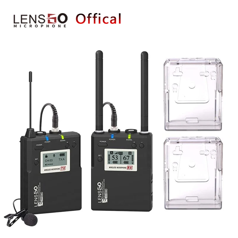 

【LENSGO Official】LWM-338C Wireless Lavalier Microphone System for DSLR Camera Smartphone Camcorder Video Recording(RX+TX)