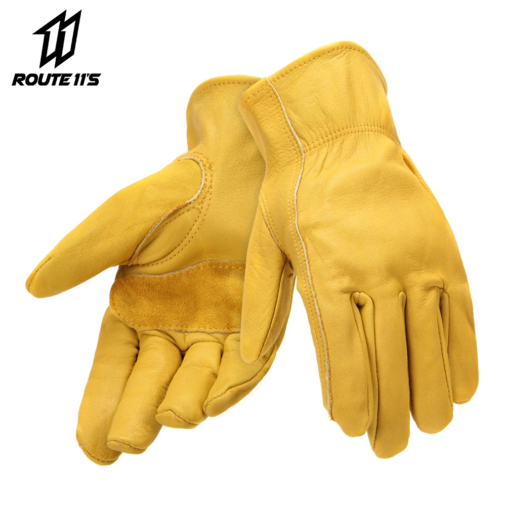 Перчатки мужские из натуральной кожи мотоциклетные перчатки с закрытыми