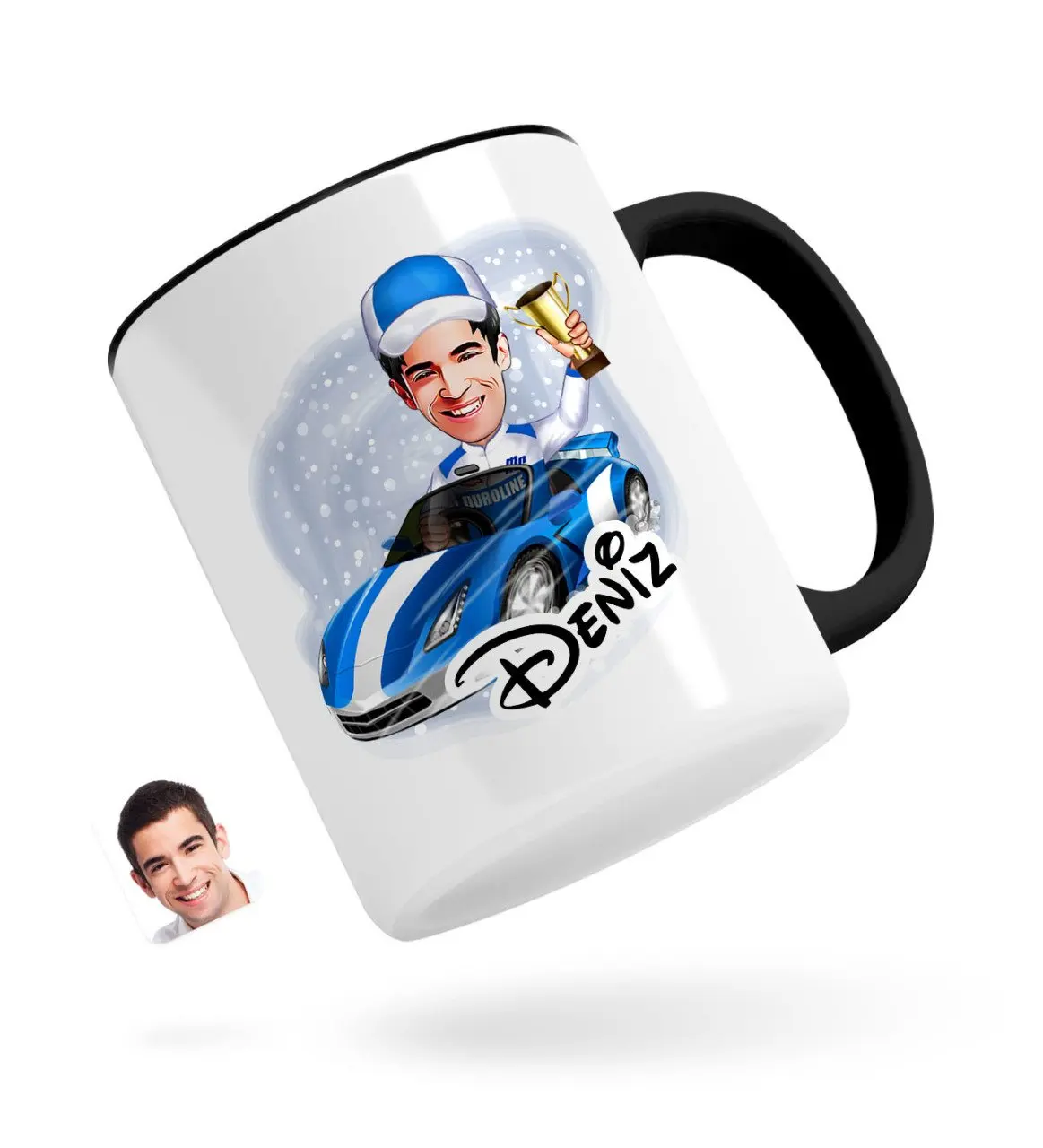 

Персонализированные Для Мужчин 'S Rallici карикатура черная кружка Bardak-1
