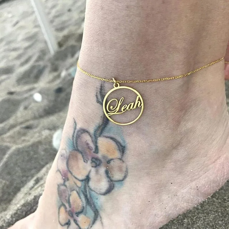 

Name Customized Ankle Bracelets for Women Fashion Stainless Steel Custom Name Anklet Optional 3 Colors Woman Jewelry for Gift