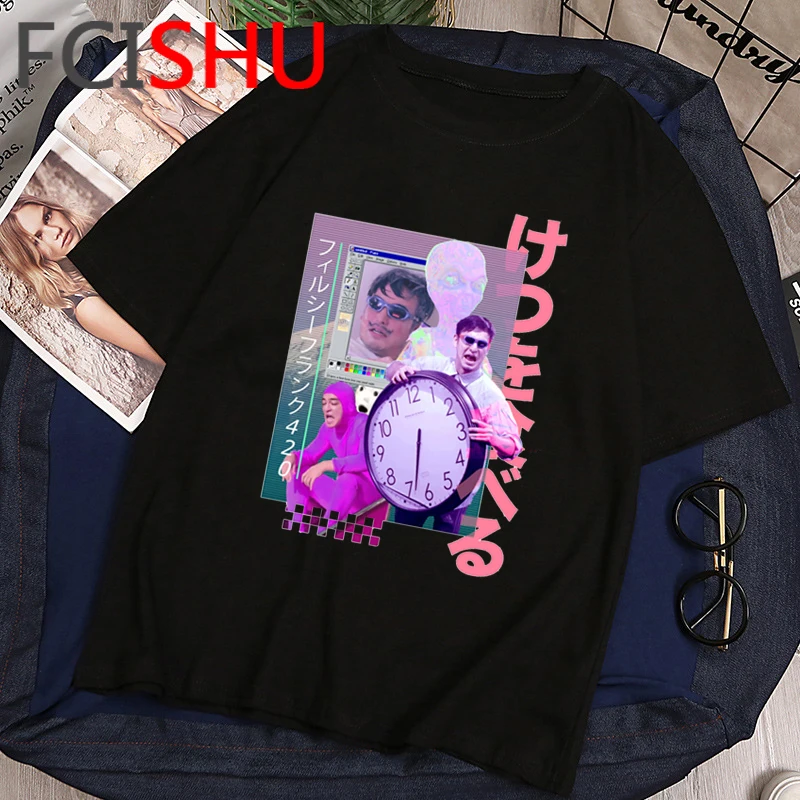 Эстетика Vaporwave с забавным мультипликационным принтом Футболка для мужчин