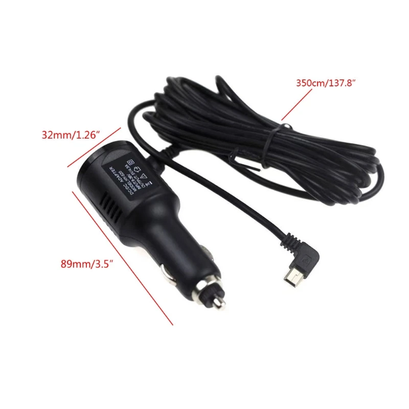 

2021 New Mini USB Car Power Charger Adapter Cable Cord For GPS Car Camera 3.5m