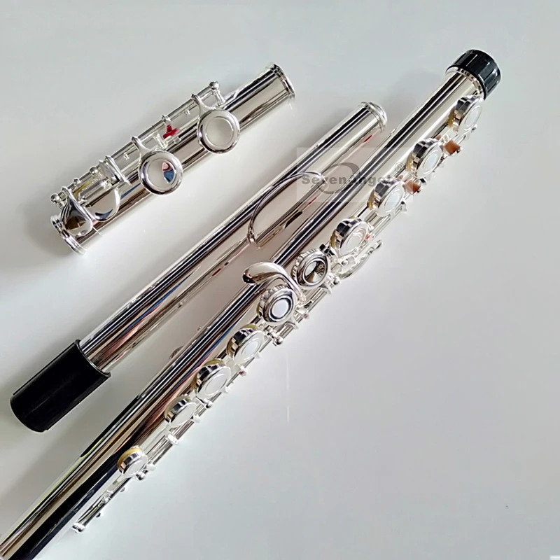 

Free Shipping Flute 271 Silver Plated Professional Flute Instrument Intermediate Student Flutes C Leg 16 Holes Closed E Key