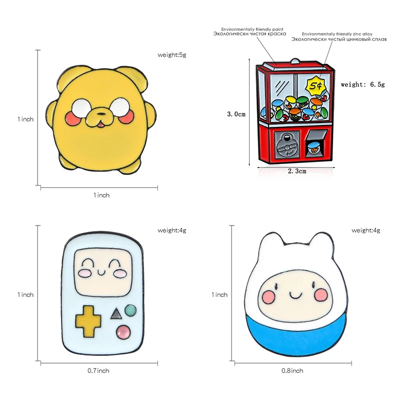 Модная классическая металлическая эмалированная брошь в виде портативного