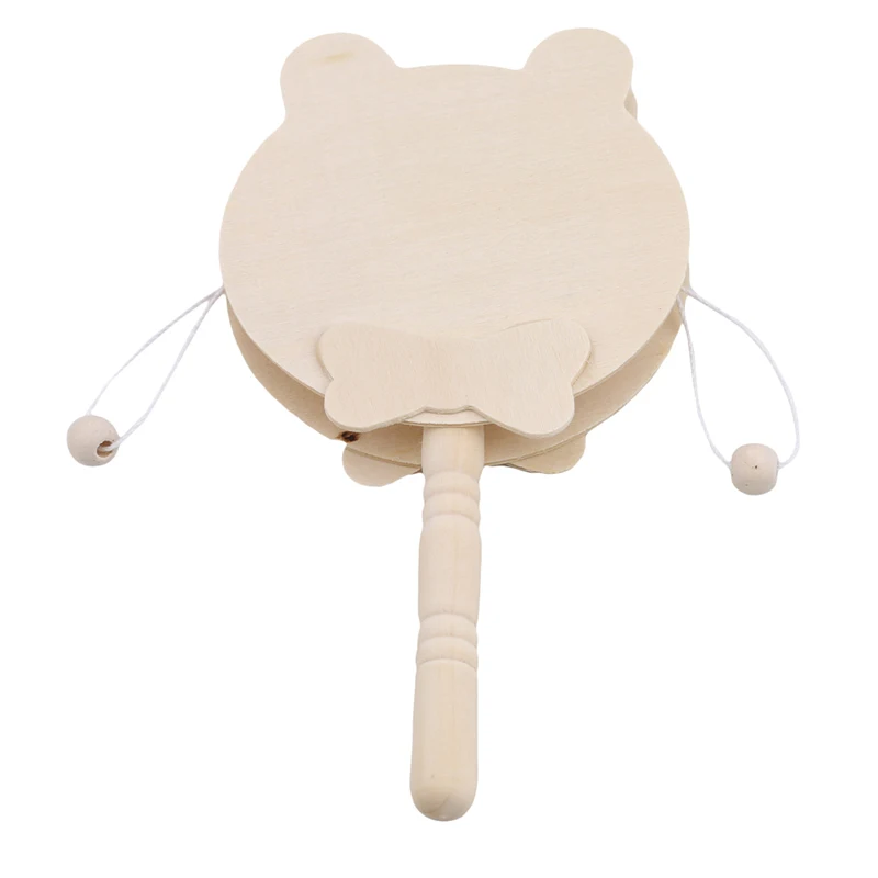 

Baby Kids Cartoon Wooden Toy Chinese Traditional Rattle Drum Spin Fun Toys Hand Bell Music Toys Baby Stroller Comfort Toy New