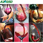 AZQSD полная круглая Алмазная вышивка, мозаичное ремесло для вина, подарок, алмазная картина, сценическая картина, стразы, домашний декор