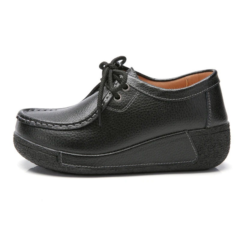 NoEnNameNu Женская Вулканизированная обувь двухслойная кожаная Толстая нескользящая