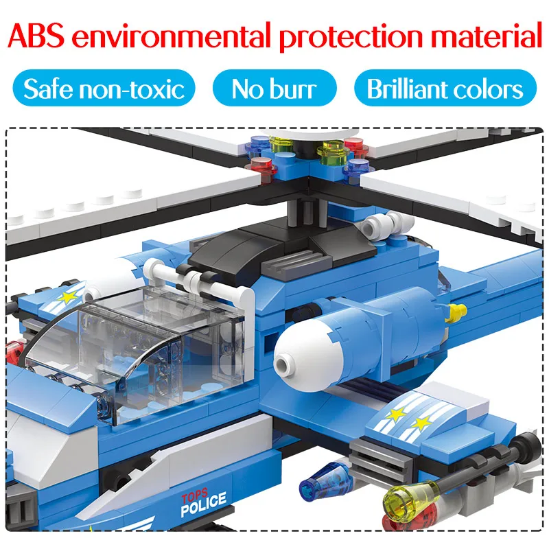 8 в 1 блоки наборы совместимые спецназ автомобиль Лодка вертолет город полиция