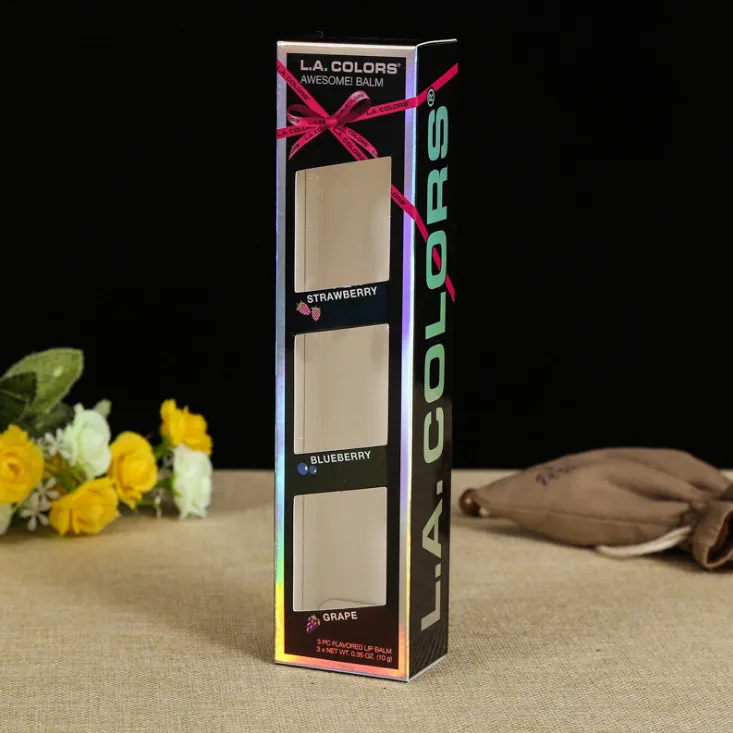 Качественный подлинный пользовательский черный блеск для губ упаковка бумажная