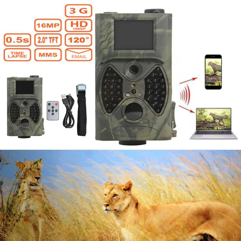 

HC-300A Hunting Trail Camera GPRS MMS 12MP 1080P IR Night Vision Digital Trail 5MP Color CMOS IP54 Outdoor Video Camera 2" TF