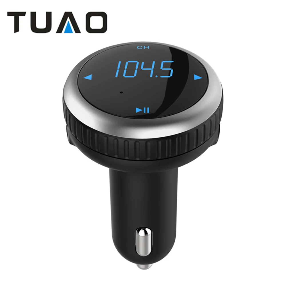 TUAO Bluetooth Fm Transmitter DC12V 24VCar Kit MP3 Modulator Car Charger Dual USB Fast Charge LED Plaid Screen Hands-free Call | Автомобили