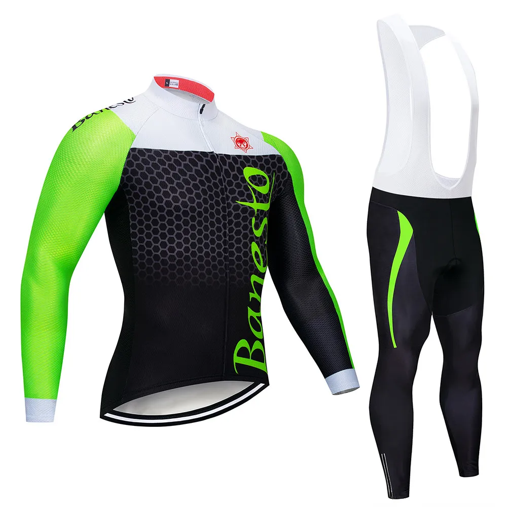 

Banesto 2020 Pro Cycling Jersey Set Long Sleeve Breathable MTB Bike Wear Clothes Bicycle Cycling Clothes Ropa Maillot Ciclismo