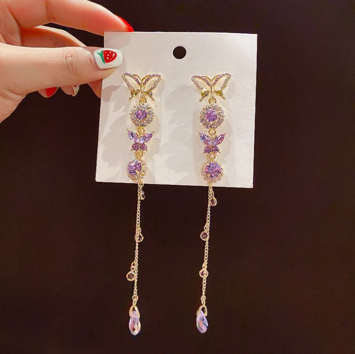 Новинка 2020 длинные висячие серьги золотого цвета с кристаллами для женщин