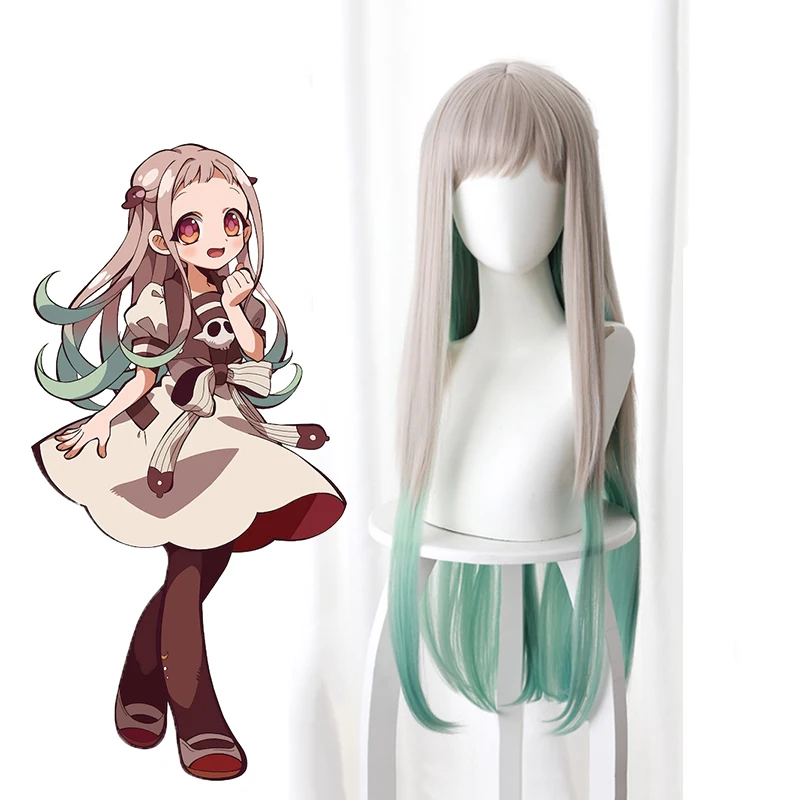 Парик для косплея Ханако кун из аниме комикс термостойкий синтетический с седыми