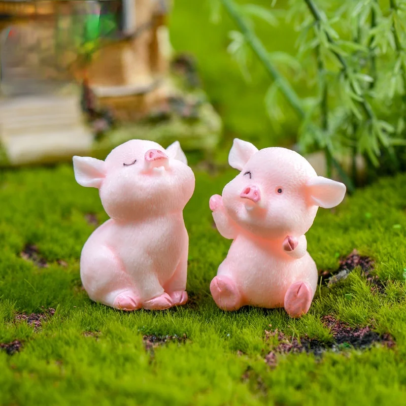 

1 Piece Cute Pink Pig Pigs China Korean Model Statue Figurine Crafts Figure Ornament Miniatures Girl Home Room Decoration