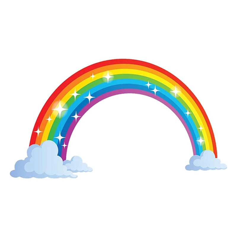 Большой радужный узор блестящая настенная наклейка украшение для дома детской