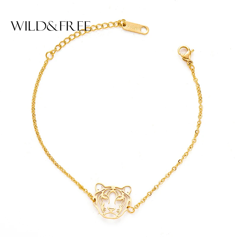Wild & Free модные нержавеющая сталь звено цепи браслеты с брелоками для женщин милые