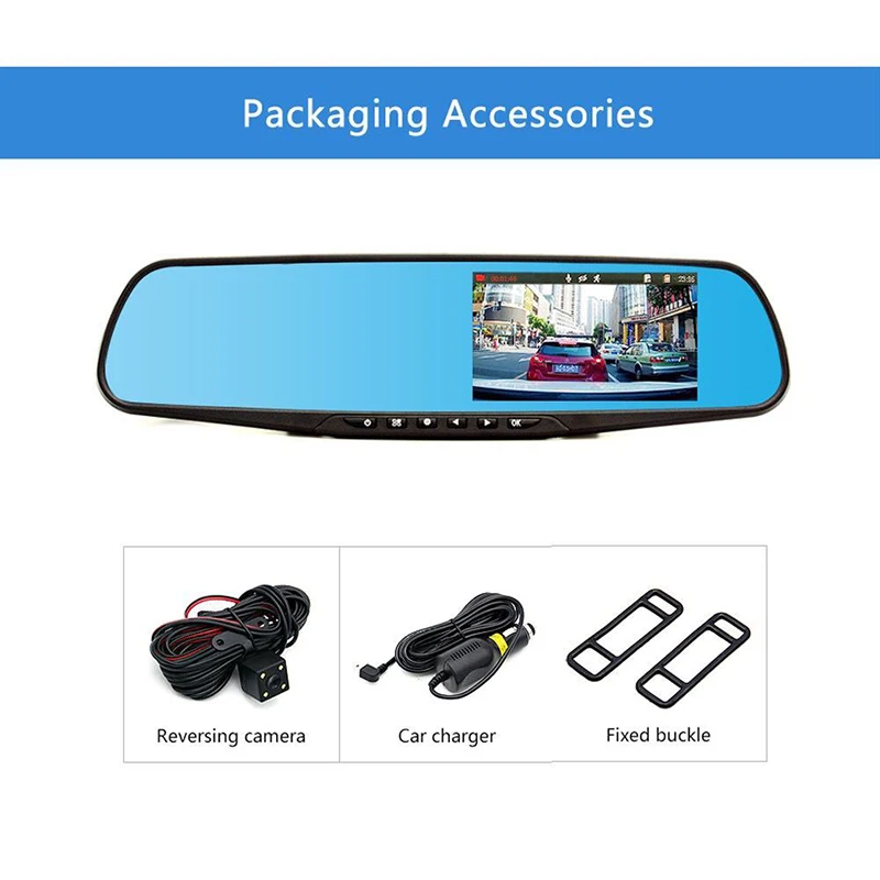 Full HD 1080P камера зеркало заднего вида Dashcam регистратор с двумя объективами автоматический Автомобильный видеорегистратор камера автомобильный видеорегистратор