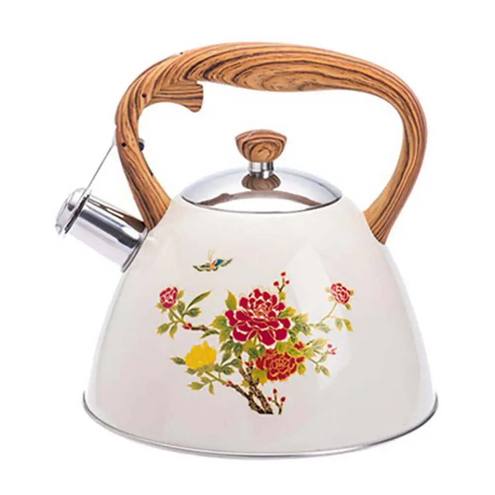 New 3L Stainless Steel Whistling Tea Kettle Food Grade Tea Pot With Heat-Proof Handle Stovetop For All Heat Sources Stovetops