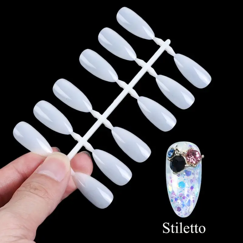 120 Tips False Fake Nail Art Sticks Polish Color Card Plastic Practice Chart Palette Training Display Board Tools Clear Natural | Красота и