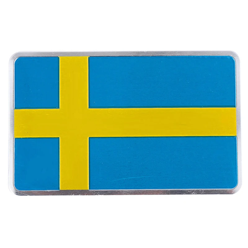 3D знак наклейка на автомобиль Алюминиевый флаг Швеции эмблема мотоцикла