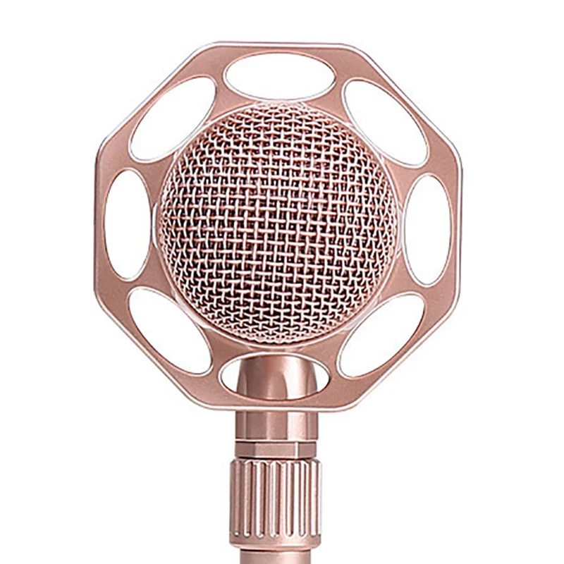 Розовый конденсаторный микрофон для компьютера телефона прямой трансляции