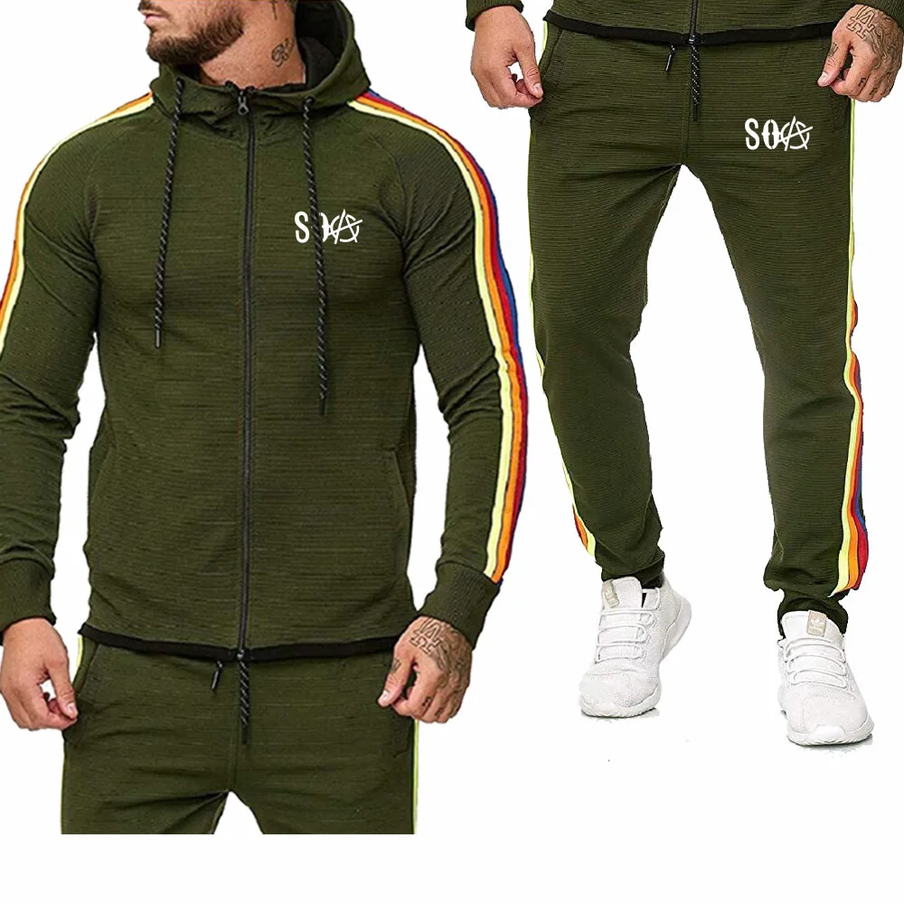 

Unisex SOA Sons of anarchy the child Printed SAMCRO Spring Autumn Hoodies Men Sets Hoodies + Pants Jogging Suit 2Pcs