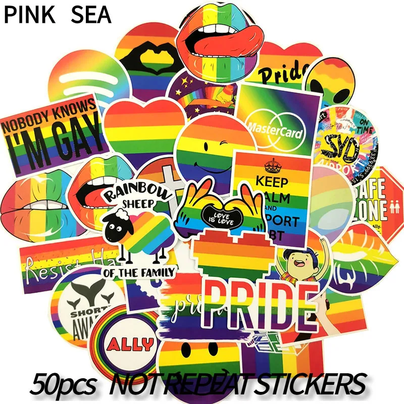 10/30/50Pcs/lot Colorful Cartoon Rainbow Stickers For DIY Fridge Laptop Luggage Motorcycle Skateboards Children