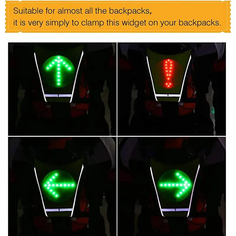 LED Cycling Saddle Vest Remote Control Charging Turn Signal Direction Indicator Light Up Bag | Спорт и развлечения