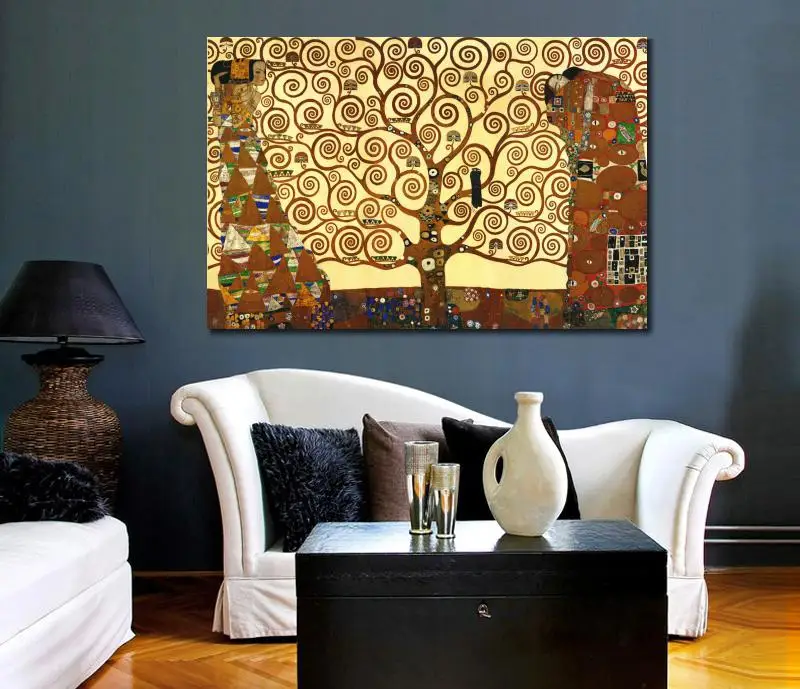 Koop Hoge Kwaliteit Beroemde Gustav Klimt Bomen Olieverfschilderijen Reproductie De Boom Van Leven Moderne Golden Art Voor Woonkamer Muur Decor