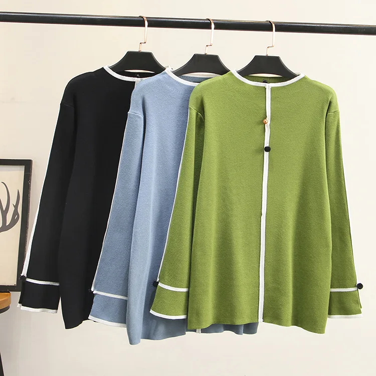 Повседневные свитера размера плюс осень 2019 женские модные свободные с длинным