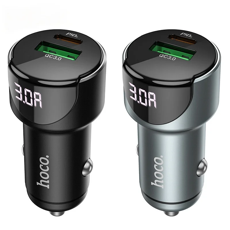 

Dual-port LED Digital Display PD20W+QC3.0 Car Charger Car Mobile Phone Fast Charger Car Accesories