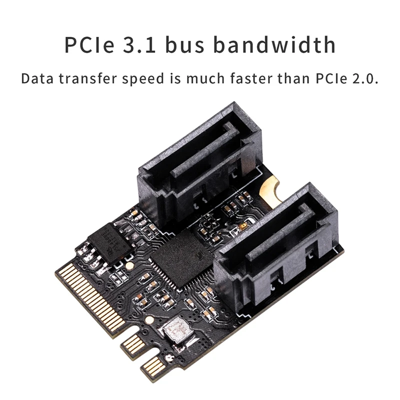 IOCREST M.2 NGFF To Sata3 Adapter Card A-Key + E-Key 2 Ports SATA 6Gb/S Free Driver Pcie 3.0 Bus For Wifi SSD HDD PC Black | Электроника