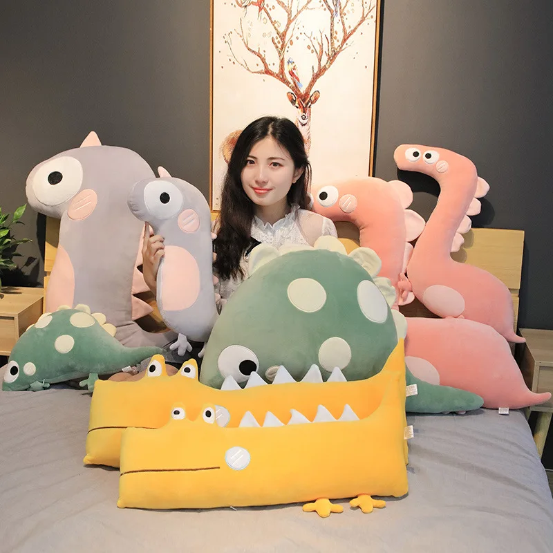 

Lovely Dinosaur Plush Toy Soft Kawaii Cartoon Animal Stuffed Doll Kids Ragdoll Girl Birthday Gift Child Sleeping Soothing Pillow