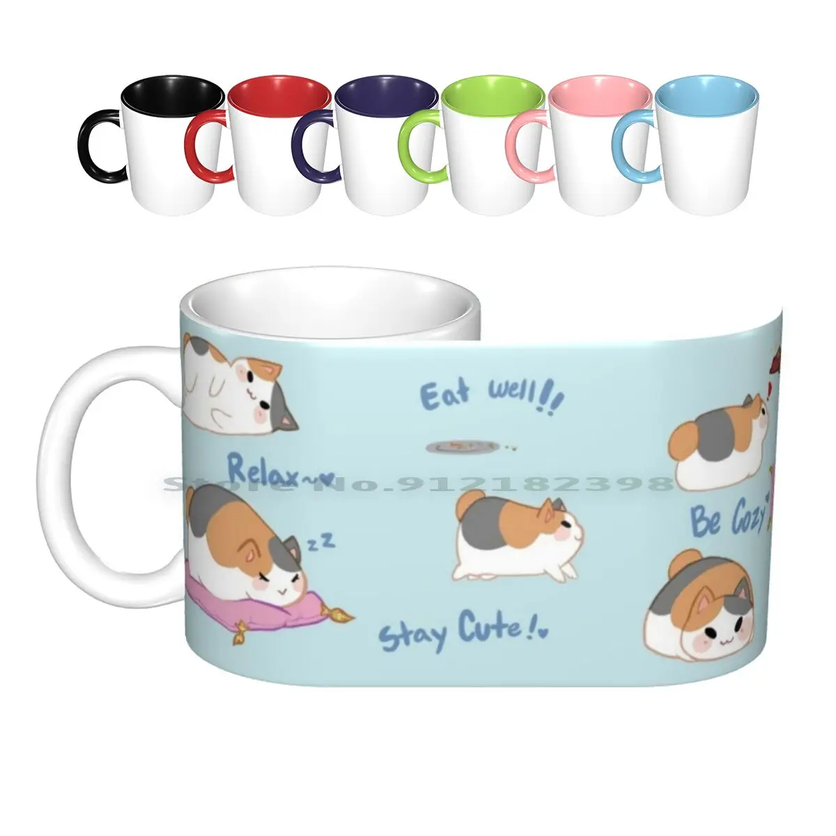 Уютные керамические кружки с изображением толстых кошек кофейные чашки Кружка