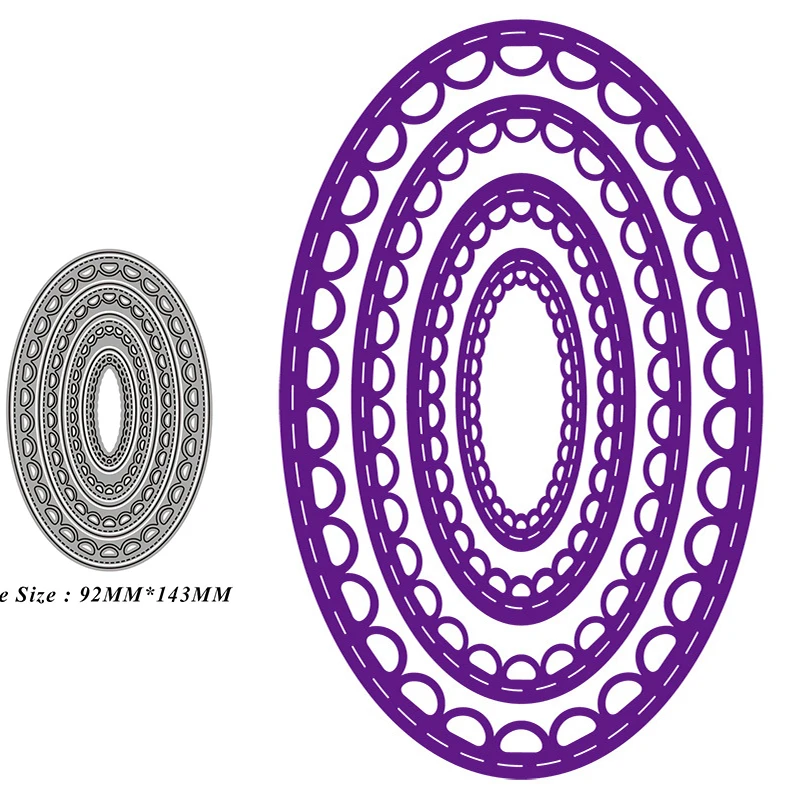 

2021 New Christmas Cut Die Ellipse Oval Border Frame Metal Cutting Dies Diy Molds Scrapbooking Paper Making Die Cuts Crafts