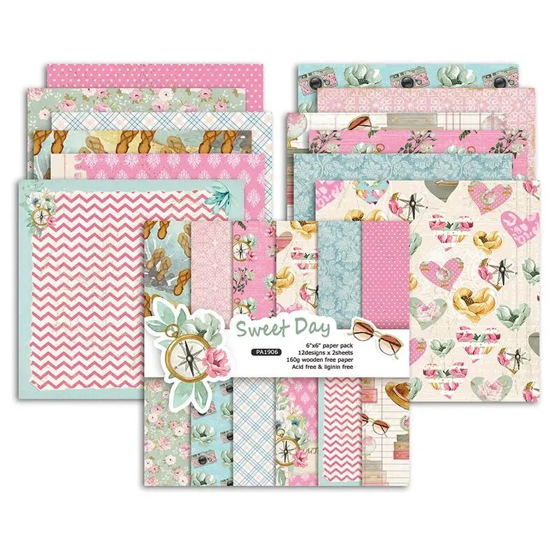 24 листа бумажные подкладки для скрапбукинга в дневное время|Крафт-бумага| |