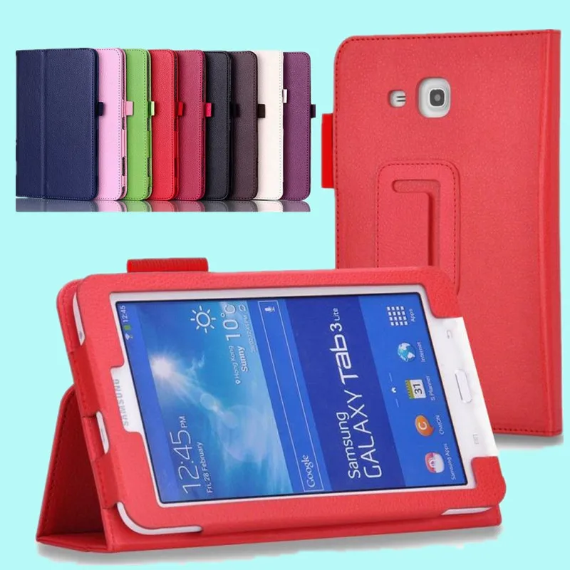 Лидер продаж чехол книжка Lichee из искусственной кожи с подставкой для Samsung GALAXY Tab 3